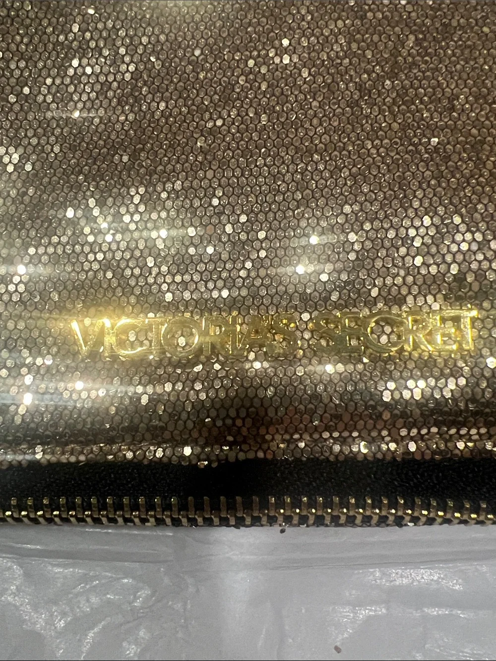 Victoria's Secret Gold Sequin Cosmetic Pouch